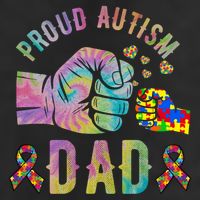Proud Autism Dad Autism Awareness Tie Dye Matching Adult Drive Performance Visor