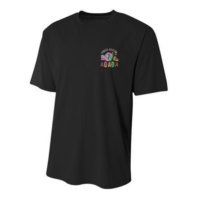 Proud Autism Dad Autism Awareness Tie Dye Matching Youth Performance Sprint T-Shirt
