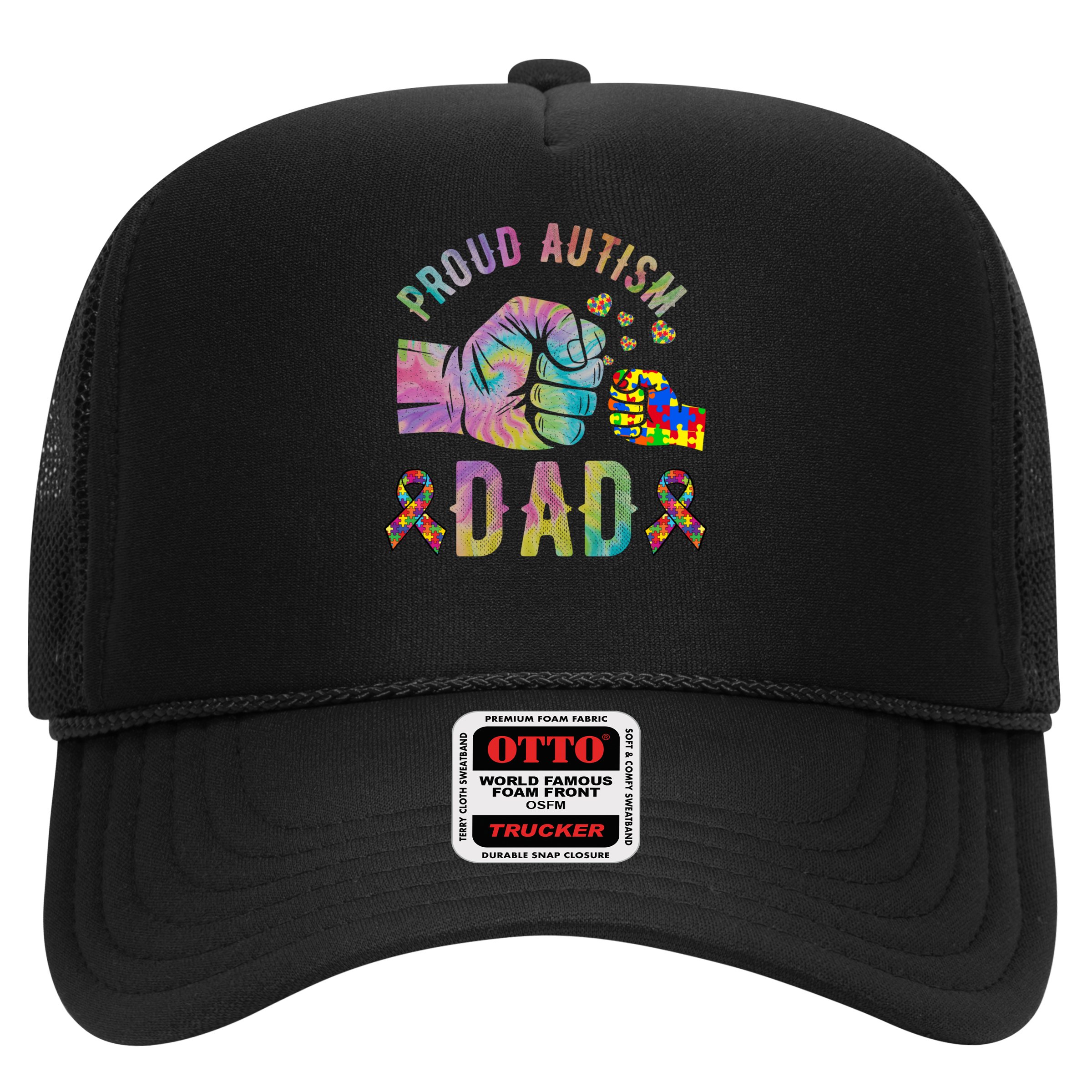 Proud Autism Dad Autism Awareness Tie Dye Matching Hat
