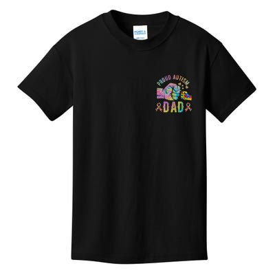 Proud Autism Dad Autism Awareness Tie Dye Matching Kids T-Shirt