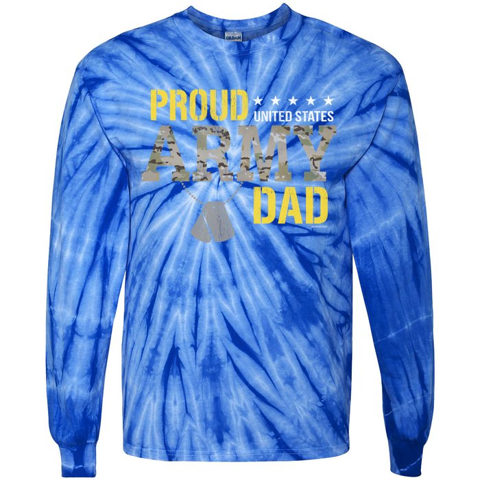 Proud Army Dad Show Your Pride Dad Cool Gift Tie-Dye Long Sleeve Shirt