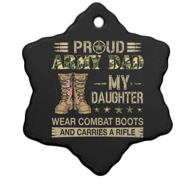 Proud Army Dad Father Gift Proud Father Of A Female Soldier Gift Ceramic Star Ornament