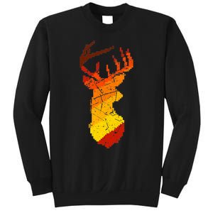 Pixelated Art Deer Hunting Sunset Sweatshirt