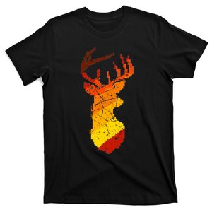 Pixelated Art Deer Hunting Sunset T-Shirt