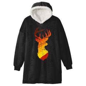 Pixelated Art Deer Hunting Sunset Hooded Wearable Blanket