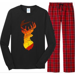 Pixelated Art Deer Hunting Sunset Long Sleeve Pajama Set