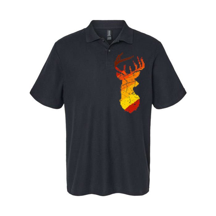 Pixelated Art Deer Hunting Sunset Softstyle Adult Sport Polo