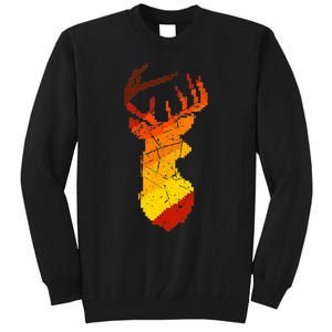 Pixelated Art Deer Hunting Sunset Tall Sweatshirt