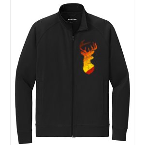 Pixelated Art Deer Hunting Sunset Stretch Full-Zip Cadet Jacket