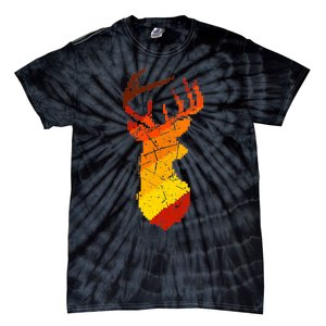 Pixelated Art Deer Hunting Sunset Tie-Dye T-Shirt