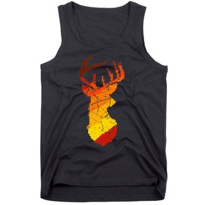 Pixelated Art Deer Hunting Sunset Tank Top