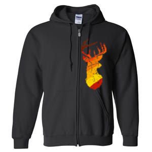 Pixelated Art Deer Hunting Sunset Full Zip Hoodie