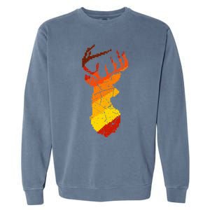 Pixelated Art Deer Hunting Sunset Garment-Dyed Sweatshirt