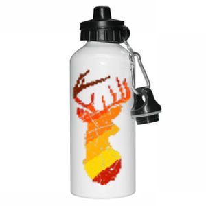 Pixelated Art Deer Hunting Sunset Aluminum Water Bottle