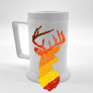 Pixelated Art Deer Hunting Sunset Beer Stein