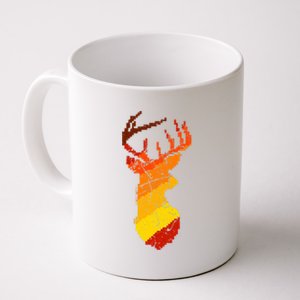 Pixelated Art Deer Hunting Sunset Coffee Mug