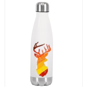 Pixelated Art Deer Hunting Sunset Stainless Steel Insulated Water Bottle