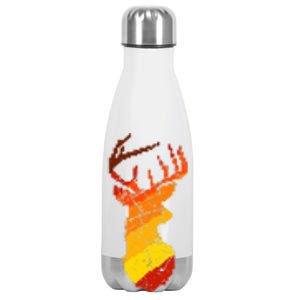 Pixelated Art Deer Hunting Sunset Stainless Steel Insulated Water Bottle