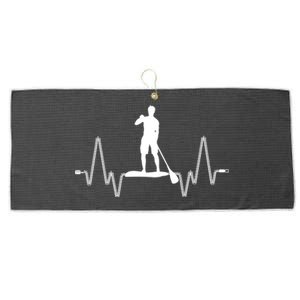 Paddle Board Heartbeat Large Microfiber Waffle Golf Towel