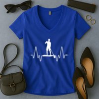 Paddle Board Heartbeat Women's V-Neck T-Shirt