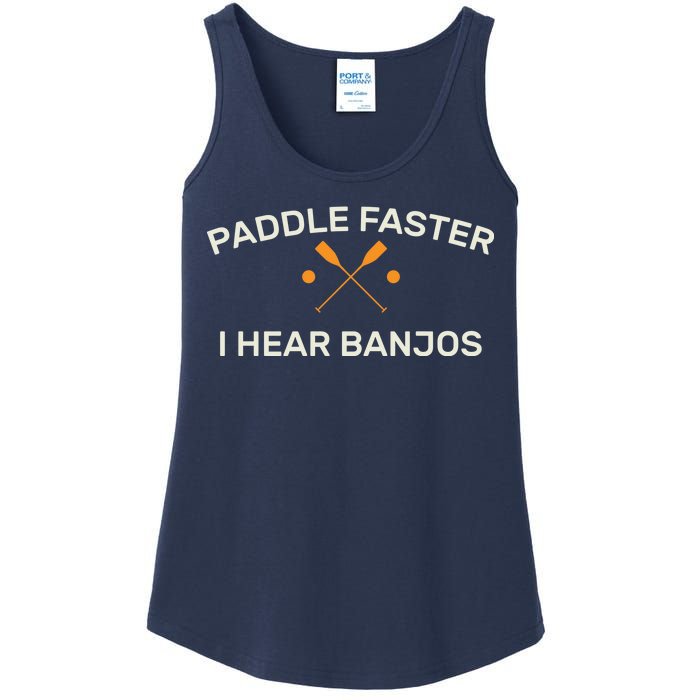 Paddle Faster I Hear Banjos Ladies Essential Tank