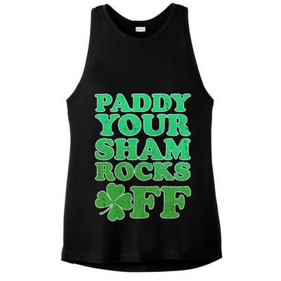 Paddy Your Shamrocks Off Clover Ladies PosiCharge Tri-Blend Wicking Tank