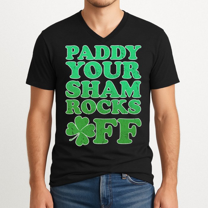 Paddy Your Shamrocks Off Clover V-Neck T-Shirt
