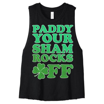 Paddy Your Shamrocks Off Clover Women's Racerback Cropped Tank