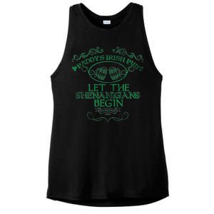 Paddy's Irish Pub Let The Shenanigans Begin Ladies PosiCharge Tri-Blend Wicking Tank