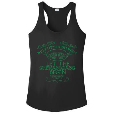 Paddy's Irish Pub Let The Shenanigans Begin Ladies PosiCharge Competitor Racerback Tank