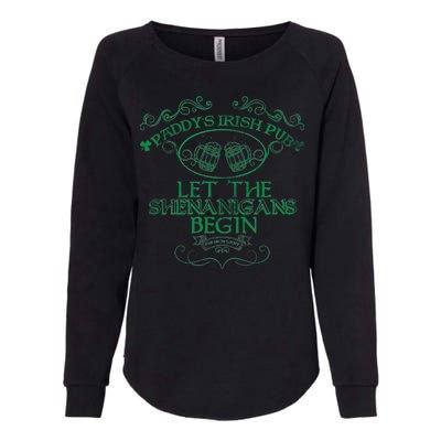 Paddy's Irish Pub Let The Shenanigans Begin Womens California Wash Sweatshirt