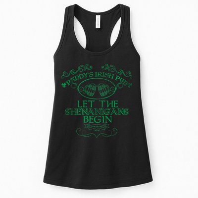 Paddy's Irish Pub Let The Shenanigans Begin Womens Tank Top