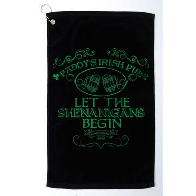 Paddy's Irish Pub Let The Shenanigans Begin Platinum Collection Golf Towel