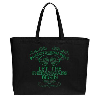 Paddy's Irish Pub Let The Shenanigans Begin Cotton Canvas Jumbo Tote