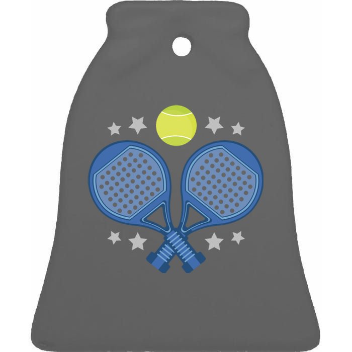 Padel Rackets Ceramic Bell Ornament