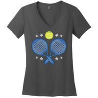 Padel Rackets Women's V-Neck T-Shirt