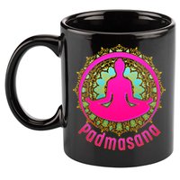 Padmasana Yoga Lotus Pose 11oz C Handle Ceramic Mug
