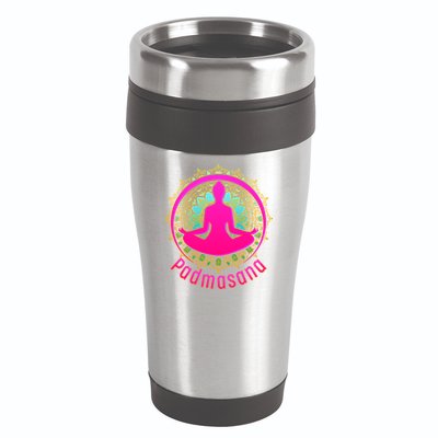 Padmasana Yoga Lotus Pose 16oz Travel Tumbler