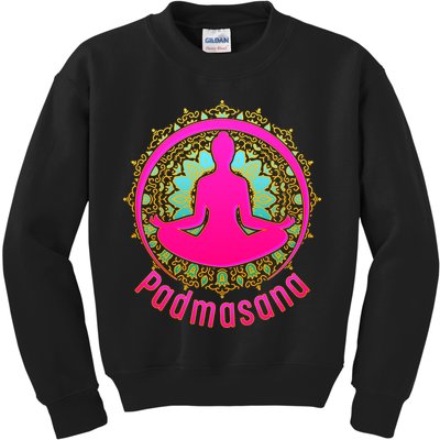 Padmasana Yoga Lotus Pose Kids Sweatshirt