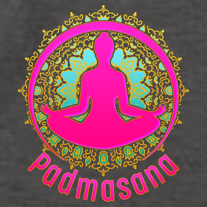 Padmasana Yoga Lotus Pose Vector Backpack