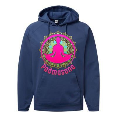 Padmasana Yoga Lotus Pose Performance Fleece Hoodie