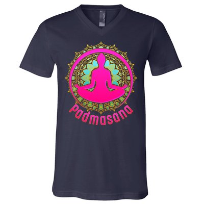 Padmasana Yoga Lotus Pose V-Neck T-Shirt