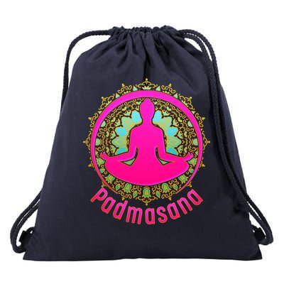 Padmasana Yoga Lotus Pose Drawstring Bag