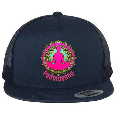 Padmasana Yoga Lotus Pose Flat Bill Trucker Hat