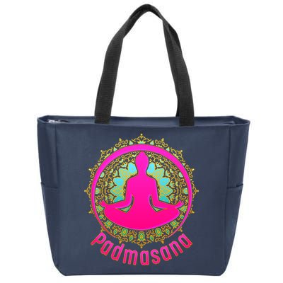 Padmasana Yoga Lotus Pose Zip Tote Bag