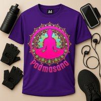 Padmasana Yoga Lotus Pose Cooling Performance Crew T-Shirt