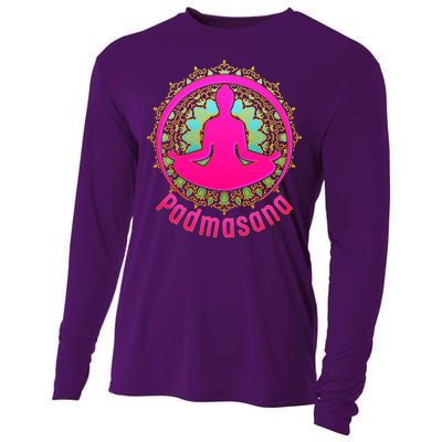 Padmasana Yoga Lotus Pose Cooling Performance Long Sleeve Crew