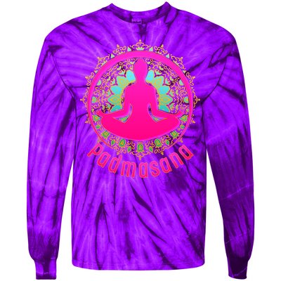 Padmasana Yoga Lotus Pose Tie-Dye Long Sleeve Shirt