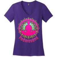 Padmasana Yoga Lotus Pose Women's V-Neck T-Shirt