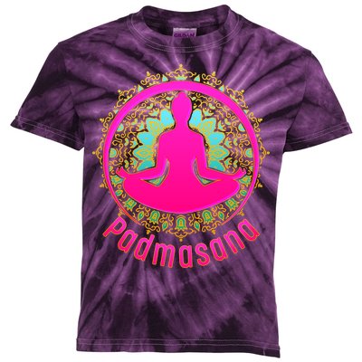 Padmasana Yoga Lotus Pose Kids Tie-Dye T-Shirt